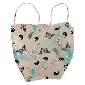 RUE 21 lace up smiley yin Yang top